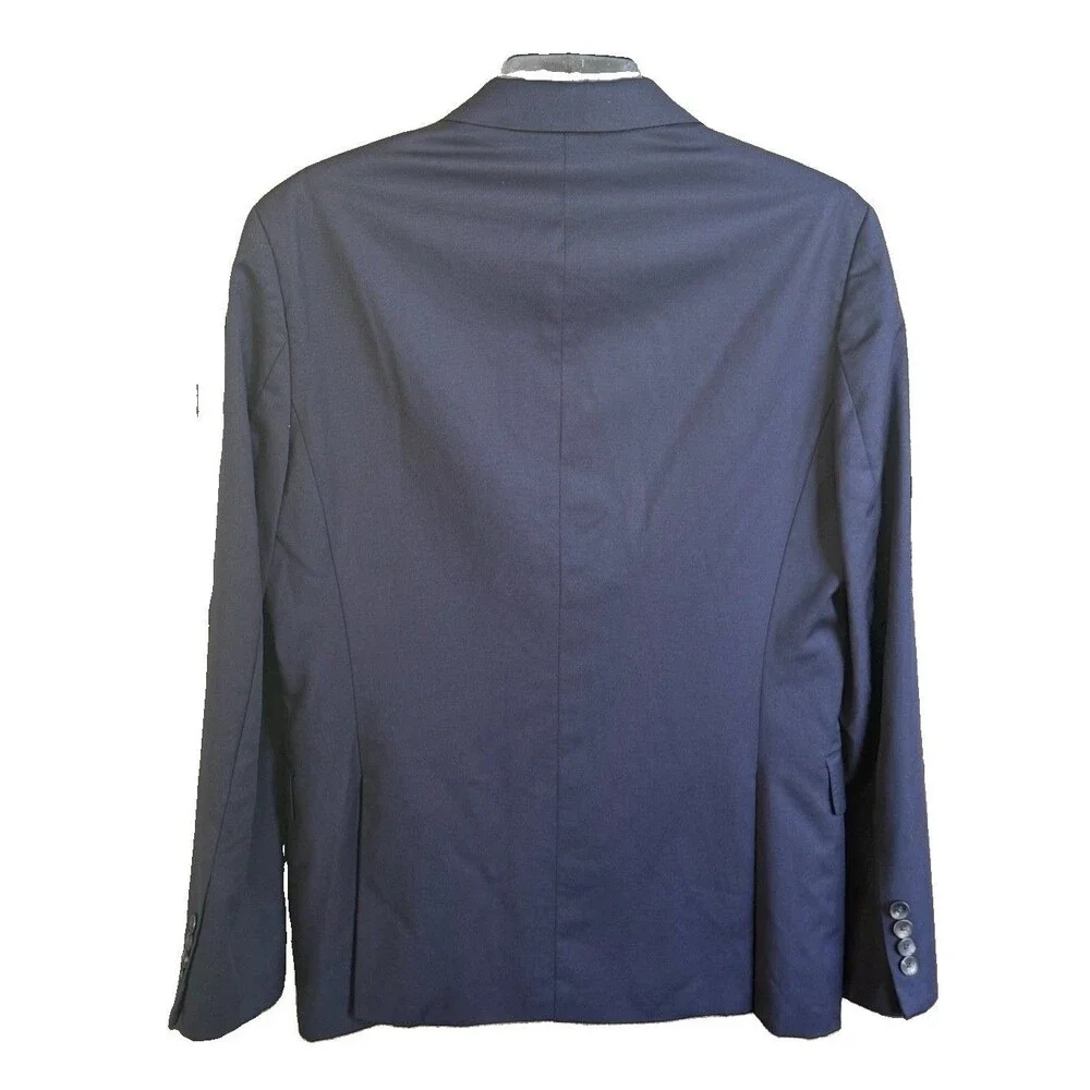 Hugo Boss Navy Wool Blazer Men 36S REDA Super-100 2 Button Classic Preppy GUC